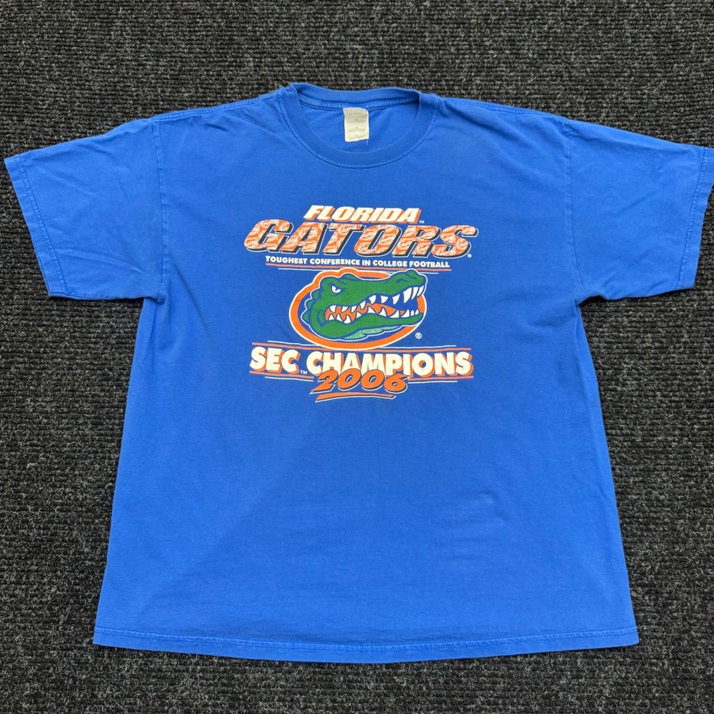 Florida Gators SEC Champions 2006 T-Shirt Mens XL Blue Gildan Ultra Cotton Tee